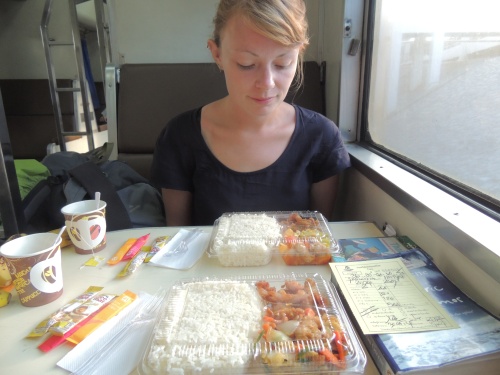 Dinner on the train journey